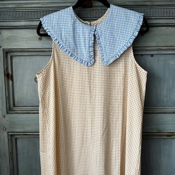 Lisa Says Gah Stevie Gingham Patchwork Midi Dress Size L - Picture 5 of 11